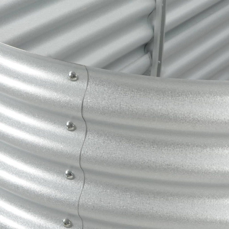 Produktbild för Odlingslåda upphöjd galvaniserat stål 240x80x44 cm silver