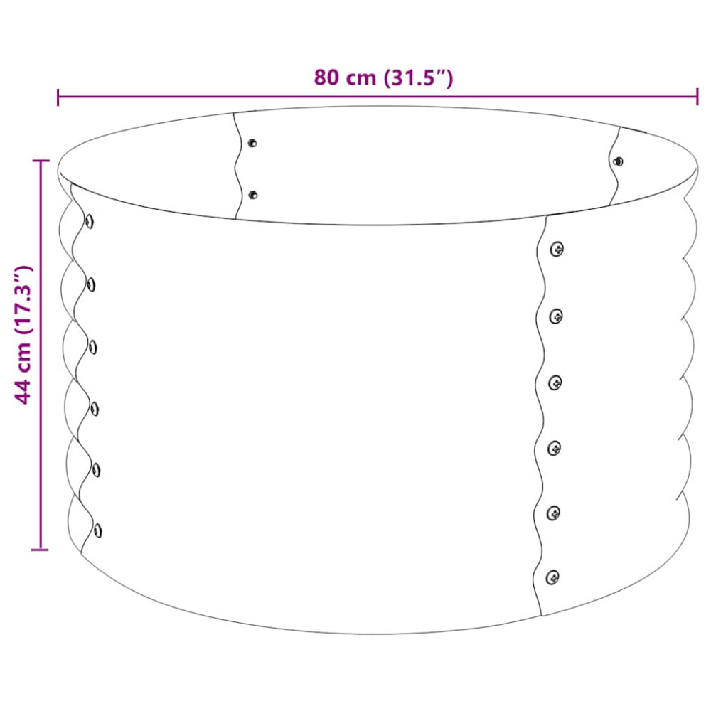 Produktbild för Odlingslåda upphöjd galvaniserat stål 80x80x44 cm silver