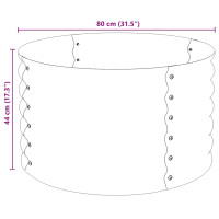 Produktbild för Odlingslåda upphöjd galvaniserat stål 80x80x44 cm silver