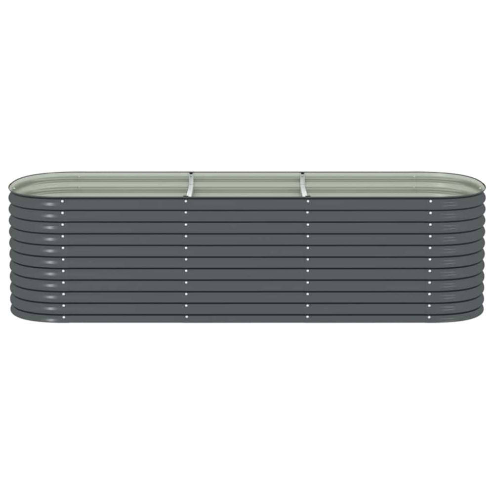 Produktbild för Odlingslåda upphöjd galvaniserat stål 320x80x81 cm grå