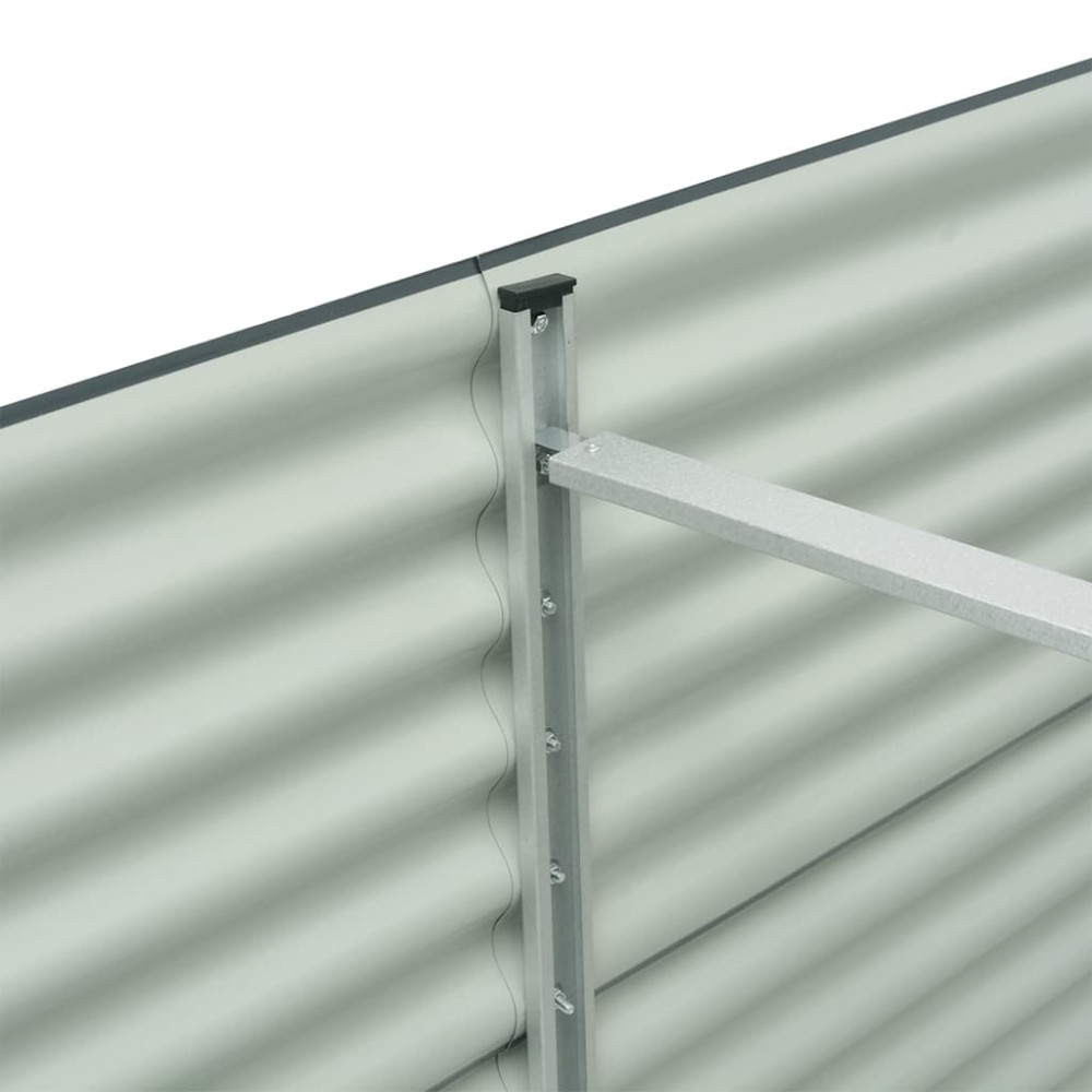Produktbild för Odlingslåda upphöjd galvaniserat stål 320x80x81 cm grå