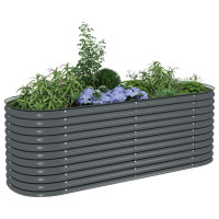 Produktbild för Odlingslåda upphöjd galvaniserat stål 240x80x81 cm grå