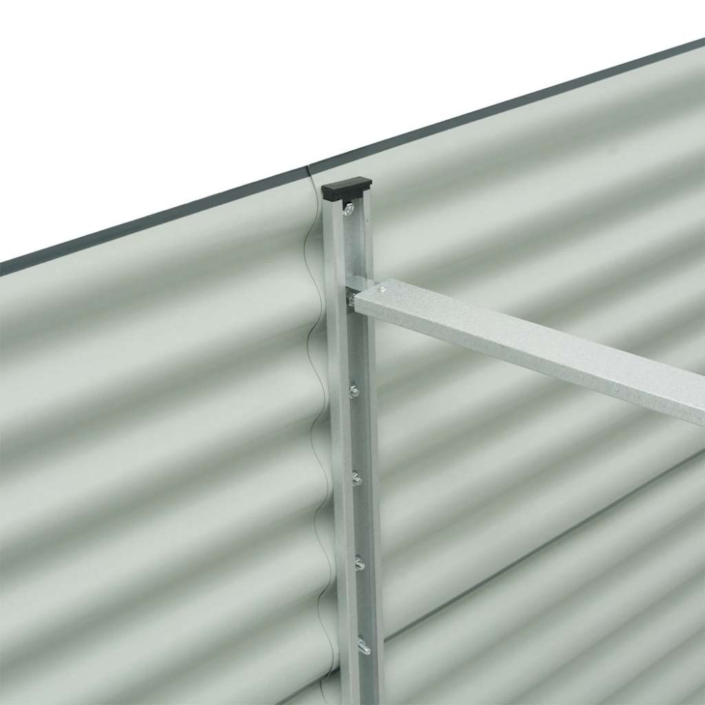 Produktbild för Odlingslåda upphöjd galvaniserat stål 240x80x81 cm grå