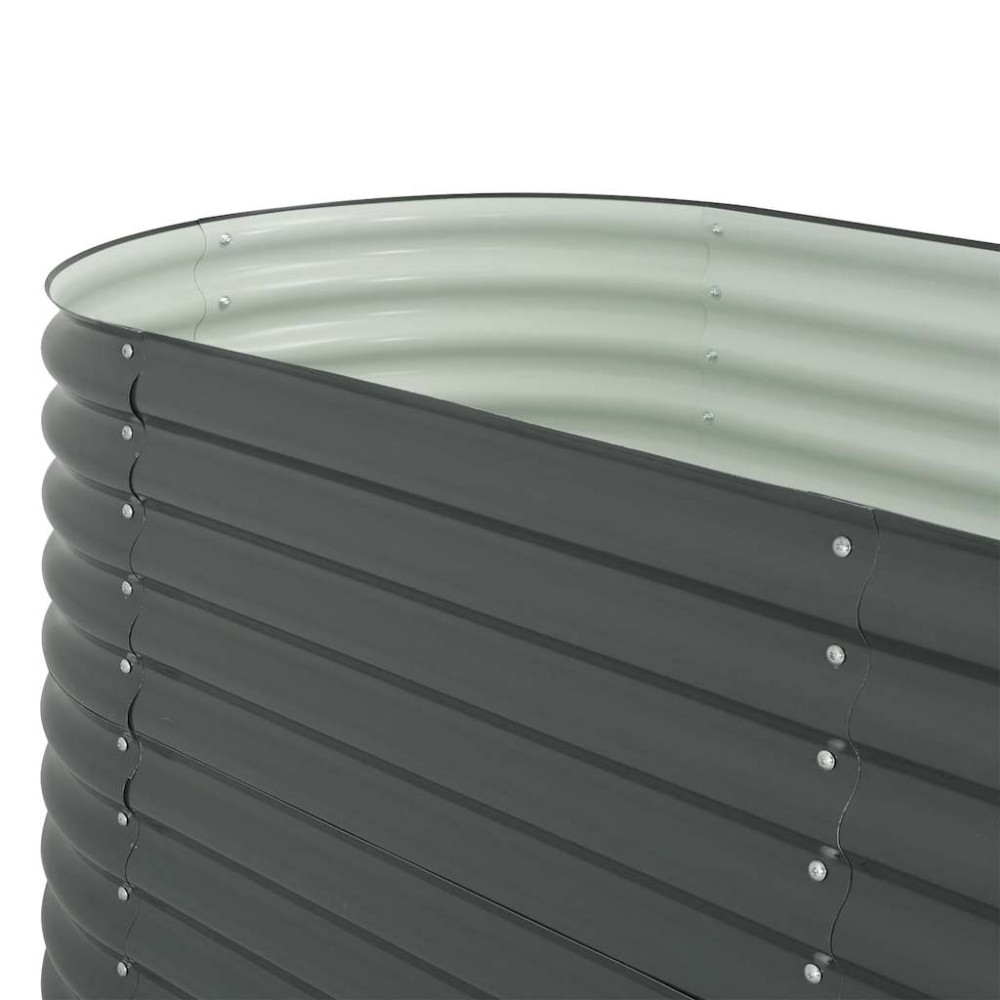 Produktbild för Odlingslåda upphöjd galvaniserat stål 240x80x81 cm grå