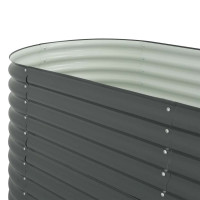 Produktbild för Odlingslåda upphöjd galvaniserat stål 240x80x81 cm grå