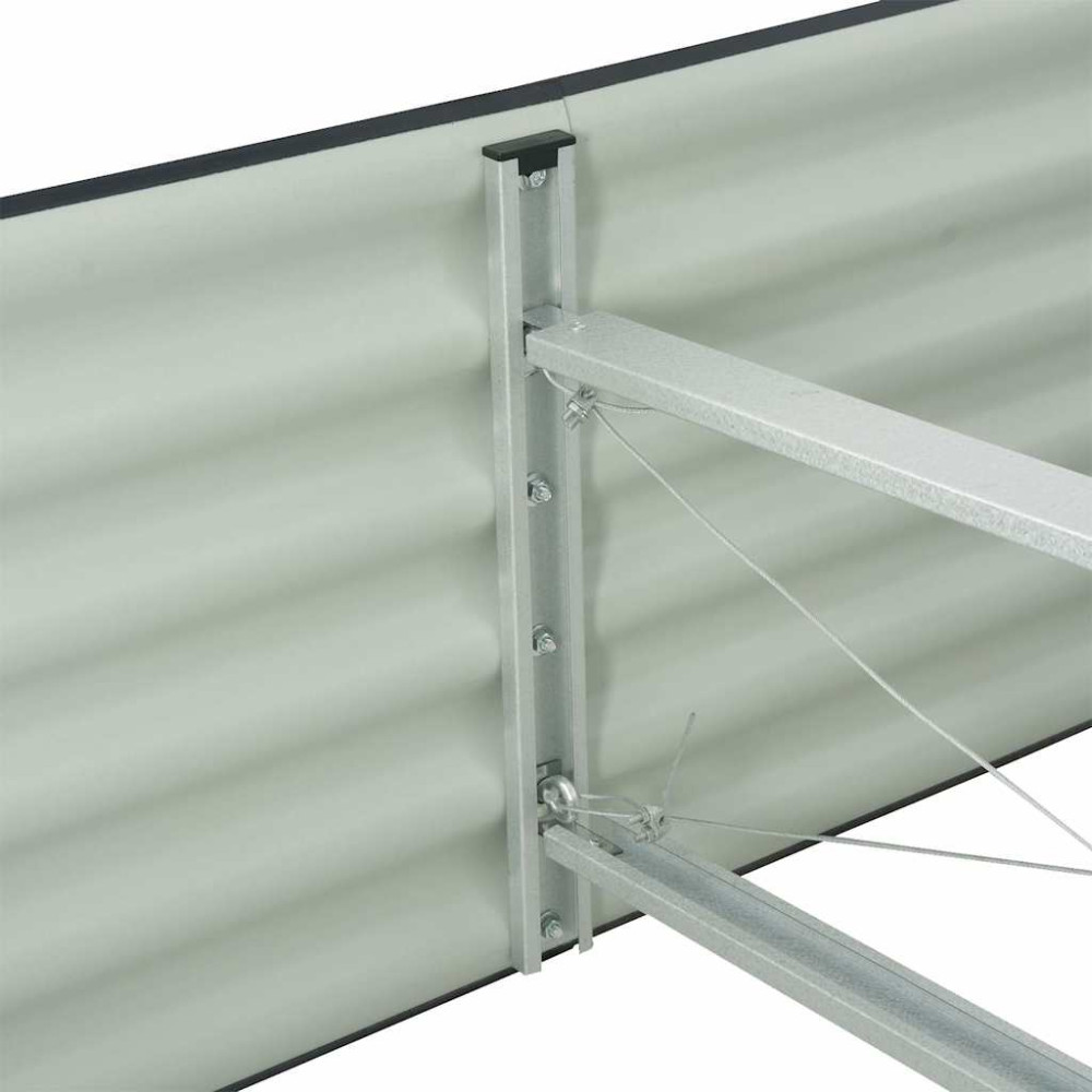 Produktbild för Odlingslåda upphöjd galvaniserat stål 320x80x44 cm grå