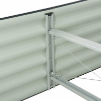 Produktbild för Odlingslåda upphöjd galvaniserat stål 320x80x44 cm grå