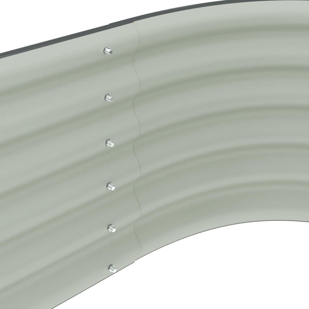 Produktbild för Odlingslåda upphöjd galvaniserat stål 320x80x44 cm grå