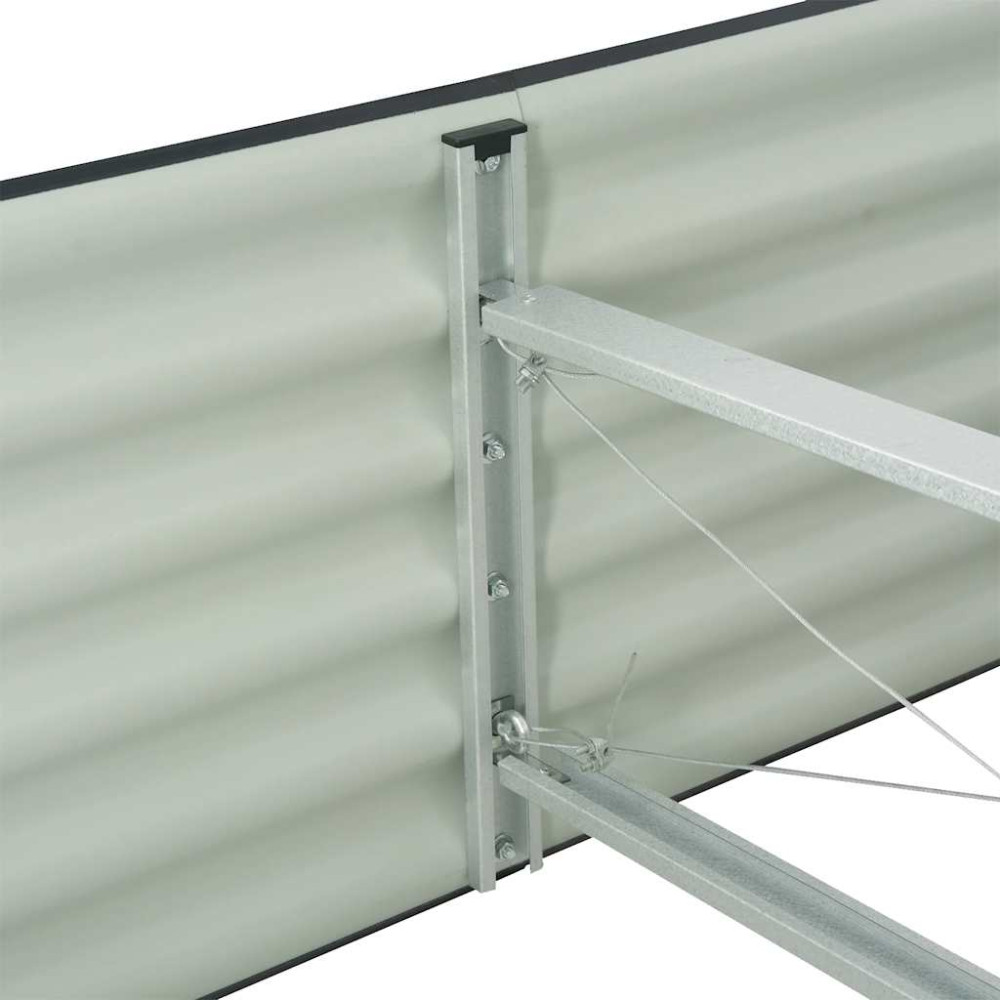 Produktbild för Odlingslåda upphöjd galvaniserat stål 240x80x44 cm grå