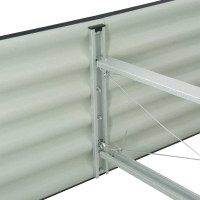 Produktbild för Odlingslåda upphöjd galvaniserat stål 240x80x44 cm grå
