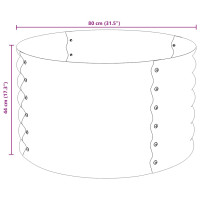 Produktbild för Odlingslåda upphöjd galvaniserat stål 80x80x44 cm grå