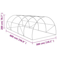 Miniatyr av produktbild för Växthus 18m² 600x300x200 cm