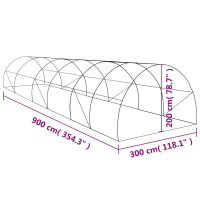Miniatyr av produktbild för Växthus 27m² 900x300x200 cm
