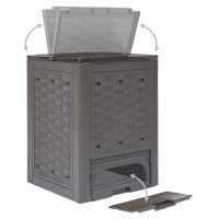 Produktbild för Trädgårdskompost brun 60x60x83 cm 300 L plastrotting