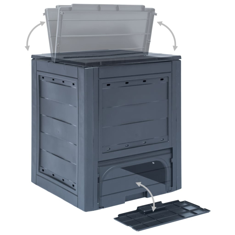 Produktbild för Trädgårdskompost grå 60x60x73 cm 260 L