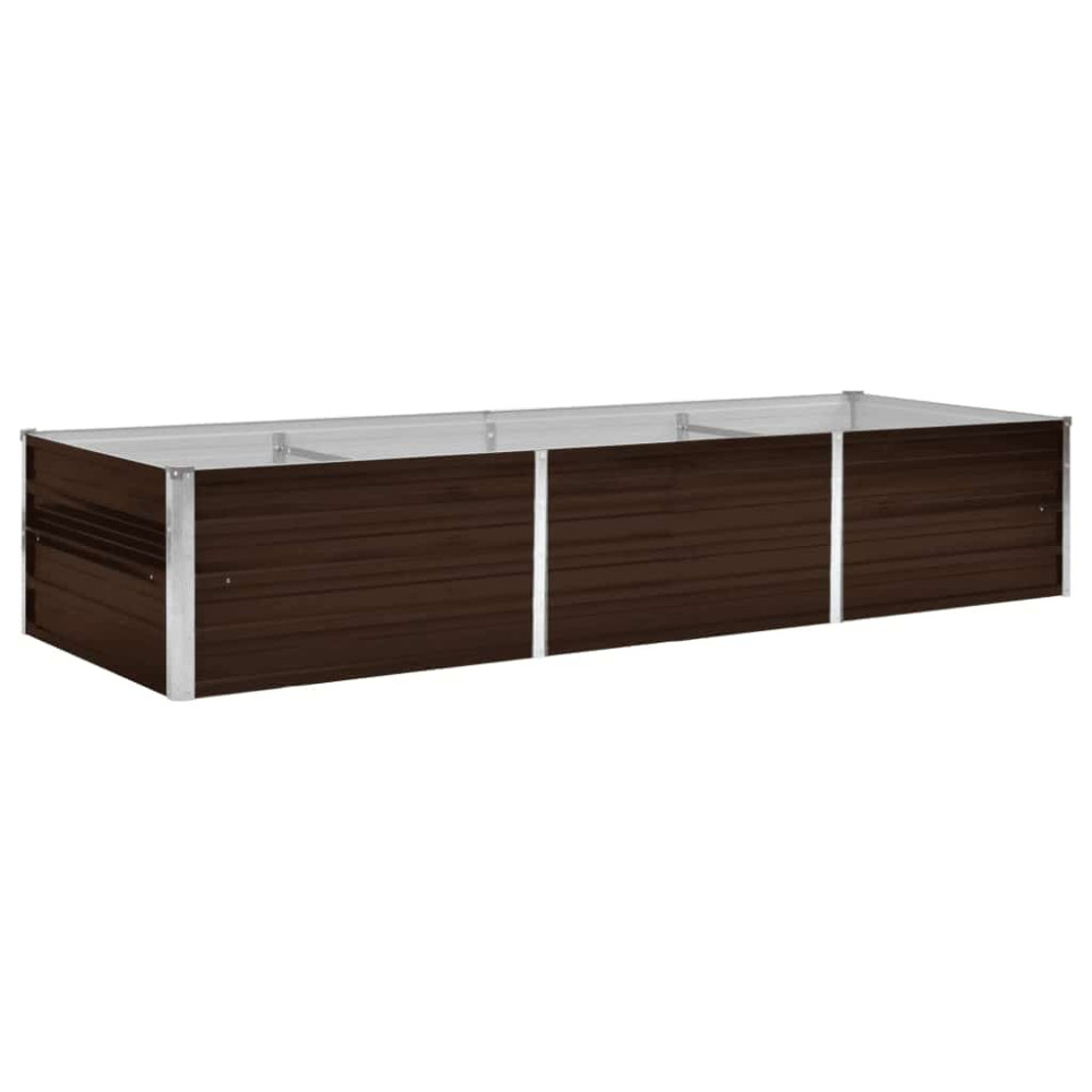 Produktbild för Odlingslåda upphöjd brun 240x80x45 cm galvaniserat stål