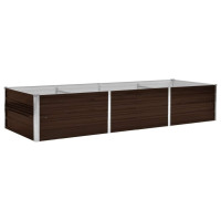 Produktbild för Odlingslåda upphöjd brun 240x80x45 cm galvaniserat stål