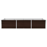 Produktbild för Odlingslåda upphöjd brun 240x80x45 cm galvaniserat stål