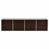Produktbild för Odlingslåda upphöjd brun 320x80x77 cm galvaniserat stål