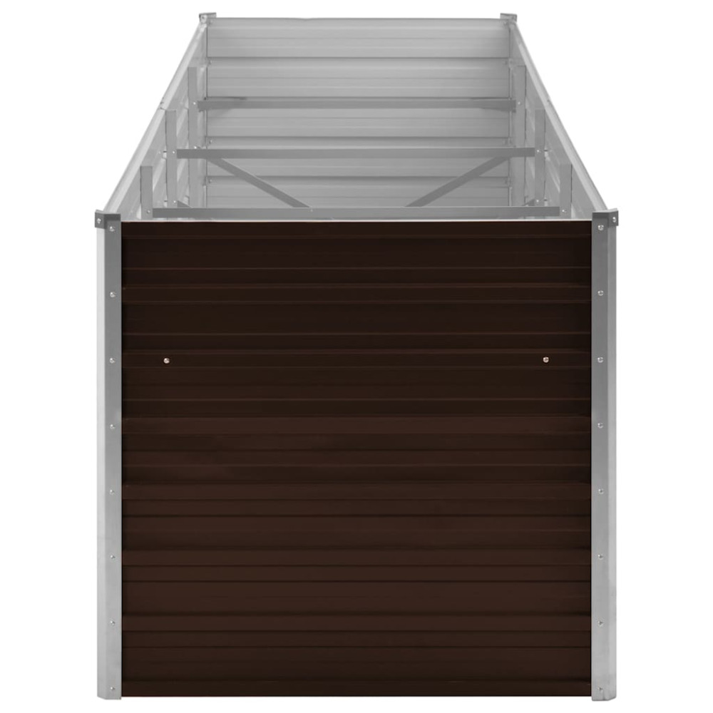 Produktbild för Odlingslåda upphöjd brun 320x80x77 cm galvaniserat stål