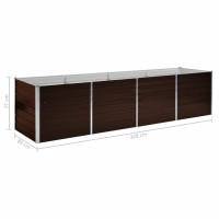 Produktbild för Odlingslåda upphöjd brun 320x80x77 cm galvaniserat stål