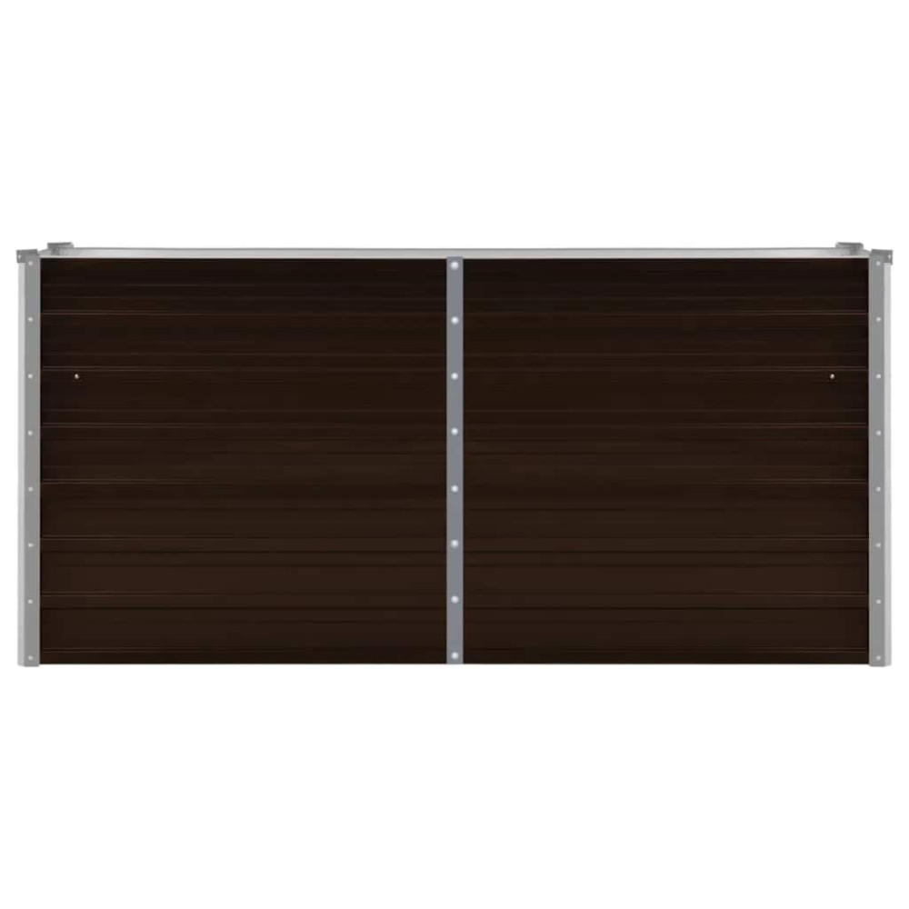 Produktbild för Odlingslåda upphöjd brun 160x40x77 cm galvaniserat stål