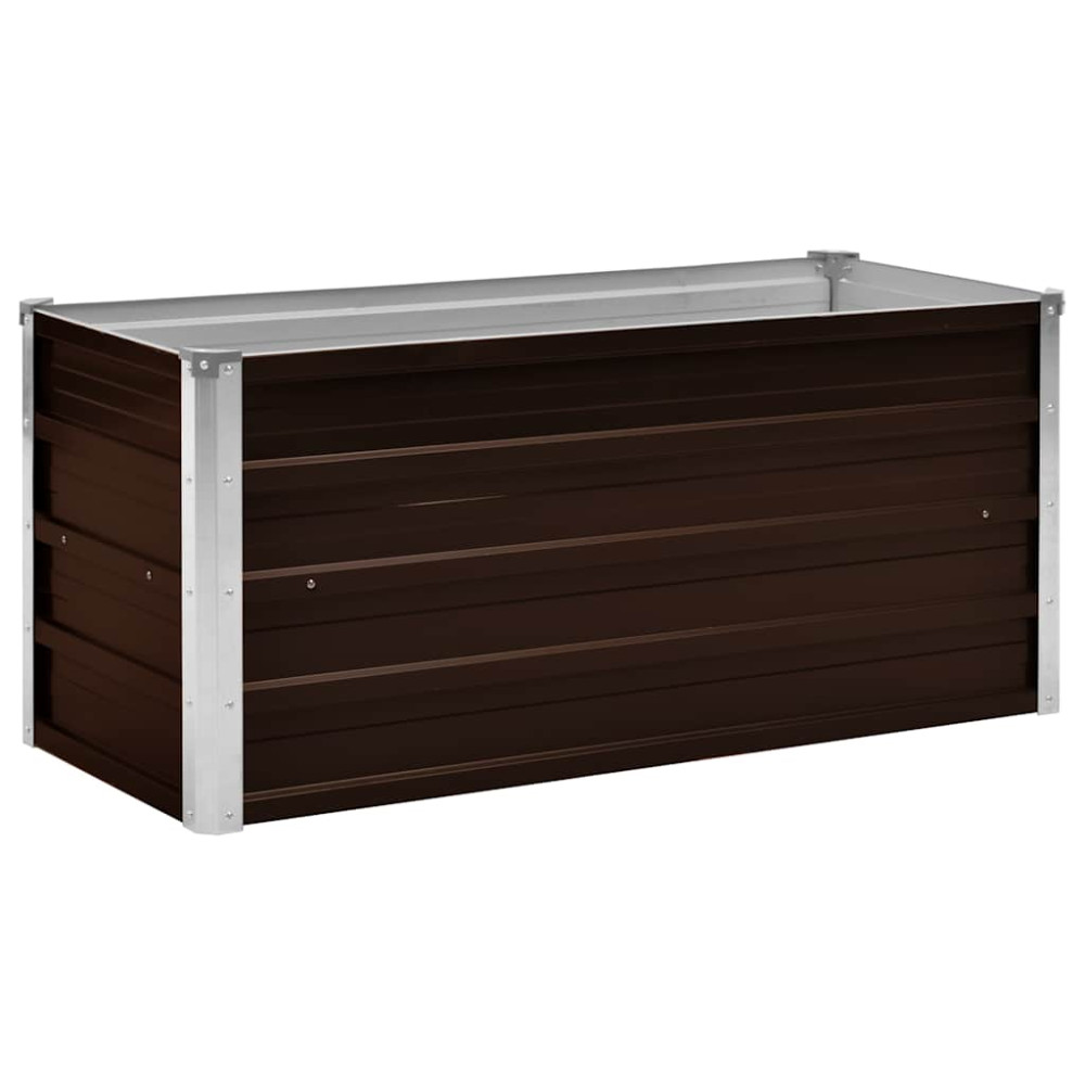 Produktbild för Odlingslåda upphöjd brun 100x40x45 cm galvaniserat stål