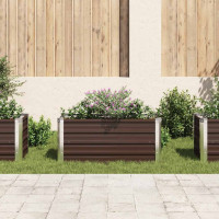 Produktbild för Odlingslåda upphöjd brun 100x40x45 cm galvaniserat stål