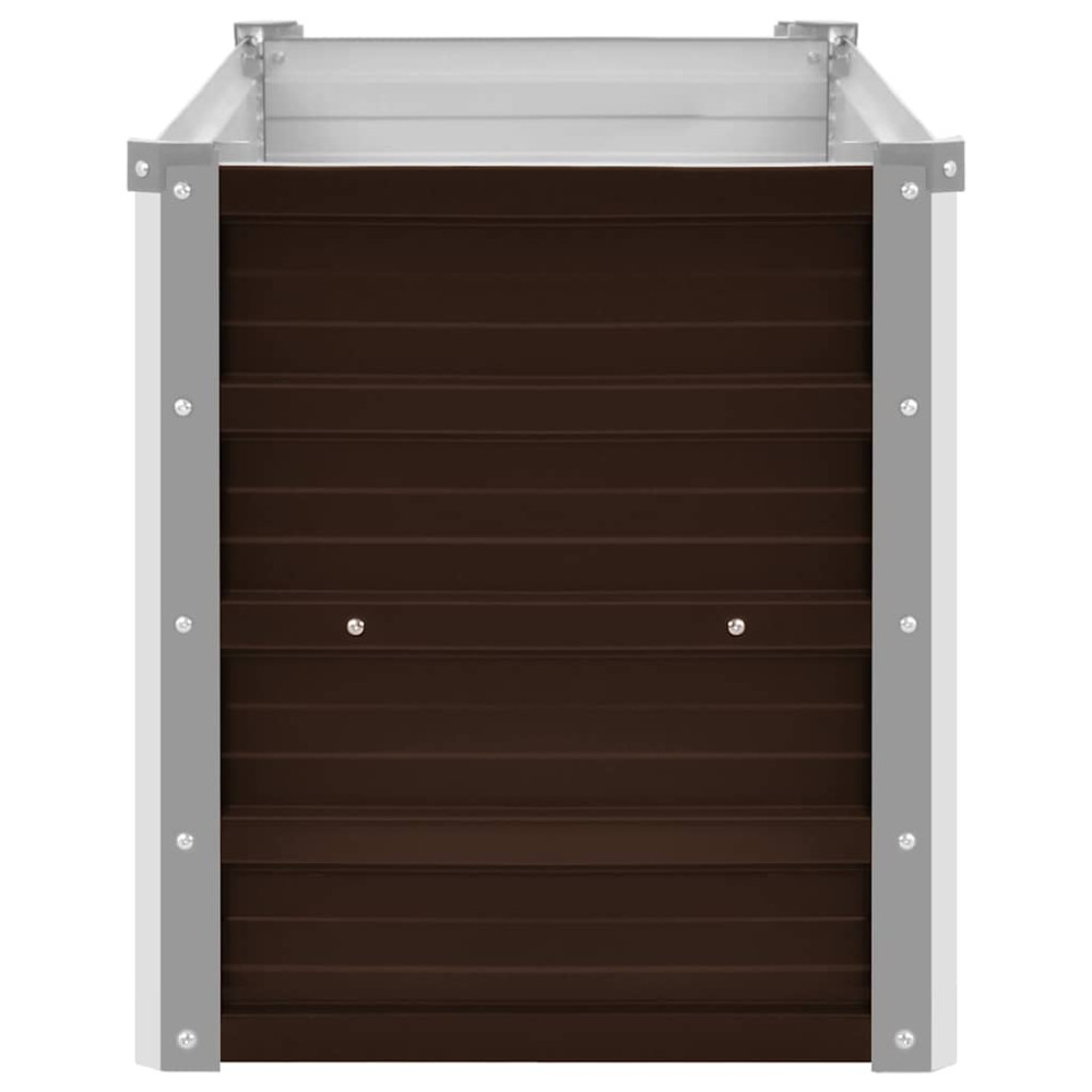 Produktbild för Odlingslåda upphöjd brun 100x40x45 cm galvaniserat stål