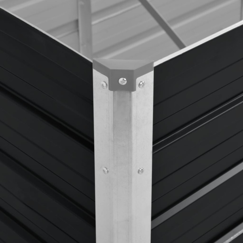 Produktbild för Odlingslåda upphöjd antracit 240x80x77 cm galvaniserat stål