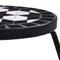 Produktbild för Mosaikbord 3 st svart och vit keramik