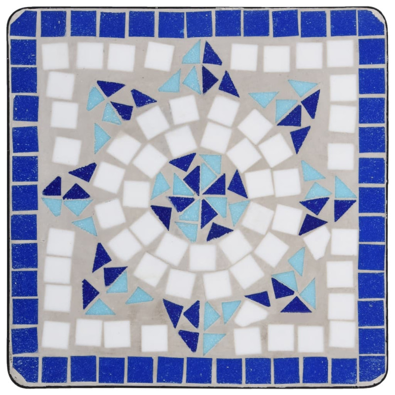 Produktbild för Sidobord med mosaik blå och vit keramik