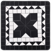 Produktbild för Sidobord med mosaik svart och vit keramik