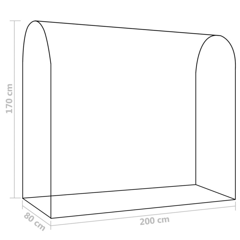 Produktbild för Växthus med blixtlåsförsedd dörr 200x80x170 cm