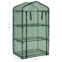 Produktbild för Miniväxthus 3 hyllor 69x49x125 cm