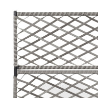 Produktbild för Spaljé med 3 krukor upphöjd 83x30x130 cm konstrotting grå