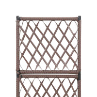 Produktbild för Spaljé med 1 kruka upphöjd 30x30x107 cm konstrotting brun
