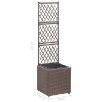 Produktbild för Spaljé med 1 kruka upphöjd 30x30x107 cm konstrotting brun