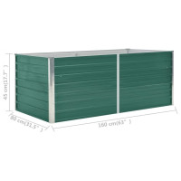 Produktbild för Odlingslåda 160x80x45 cm galvaniserat stål grön