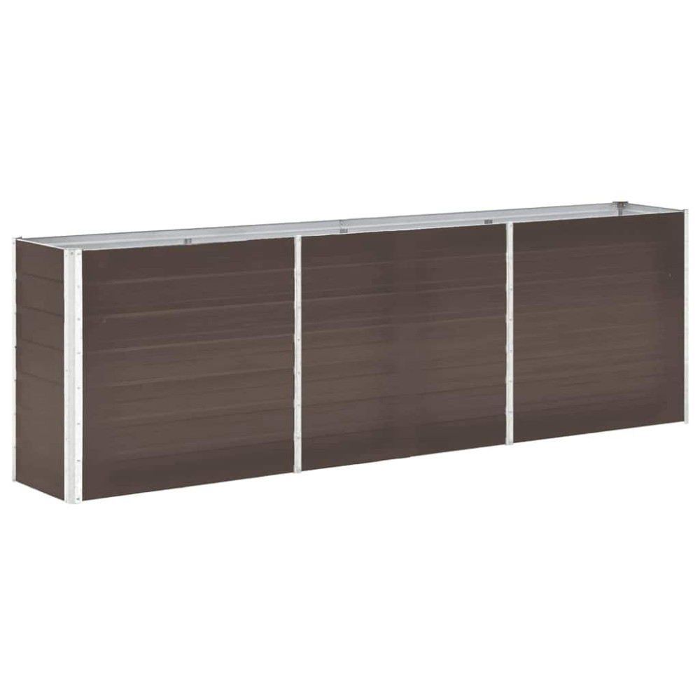 Produktbild för Odlingslåda upphöjd galvaniserat stål 240x40x77 cm brun