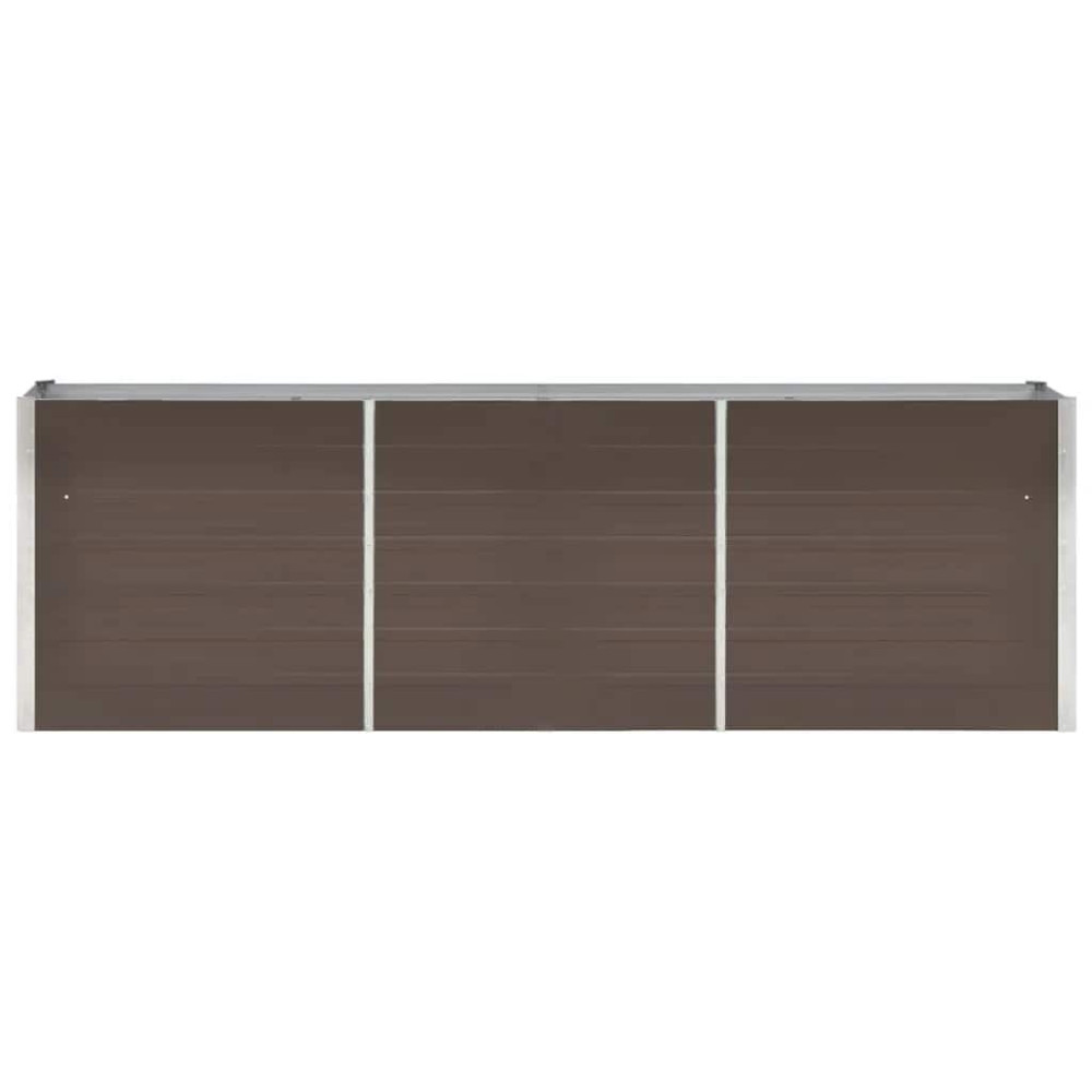 Produktbild för Odlingslåda upphöjd galvaniserat stål 240x40x77 cm brun
