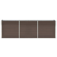 Produktbild för Odlingslåda upphöjd galvaniserat stål 240x40x77 cm brun
