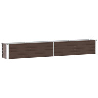 Produktbild för Odlingslåda upphöjd galvaniserat stål 320x40x45 cm brun