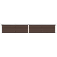 Produktbild för Odlingslåda upphöjd galvaniserat stål 320x40x45 cm brun