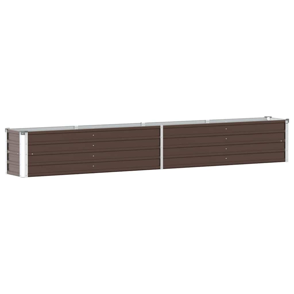 Produktbild för Odlingslåda upphöjd galvaniserat stål 320x40x45 cm brun