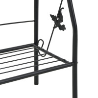 Produktbild för Växtstöd 3 hyllor svart 52x28x128 cm järn