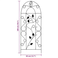 Produktbild för Växtstöd 3 st svart 40x100 cm järn