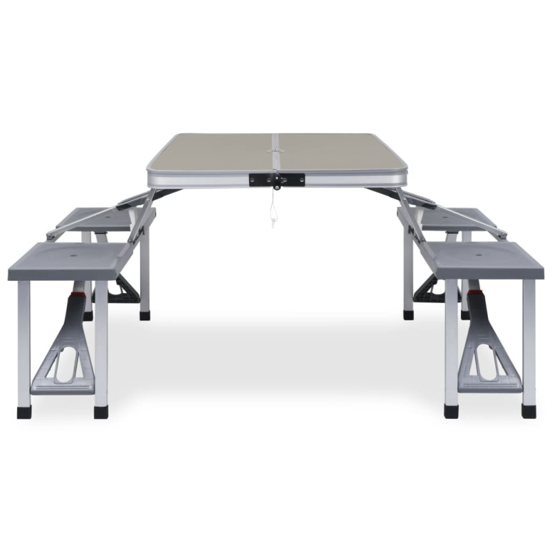 Produktbild för Hopfällbart campingbord med 4 sitsar stål aluminium