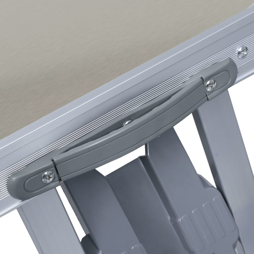 Produktbild för Hopfällbart campingbord med 4 sitsar stål aluminium