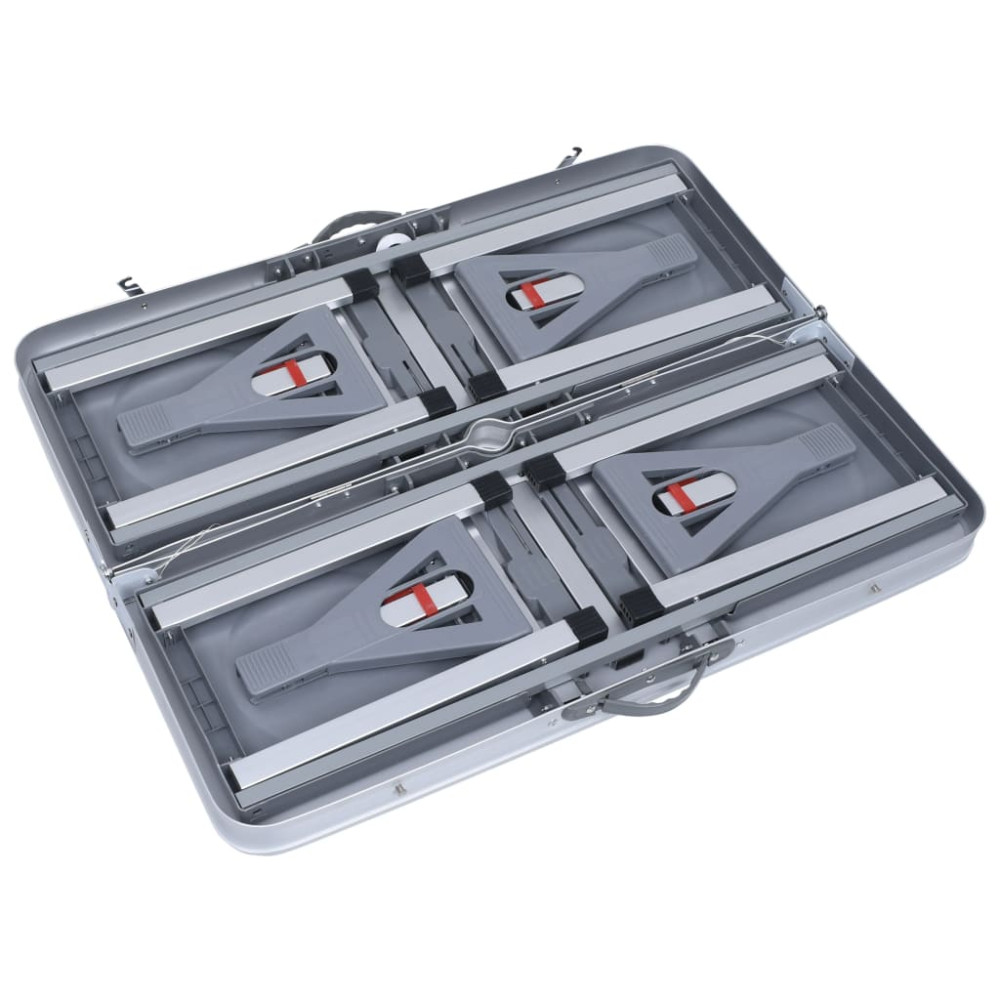 Produktbild för Hopfällbart campingbord med 4 sitsar stål aluminium